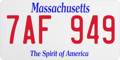 MA license plate 7AF949
