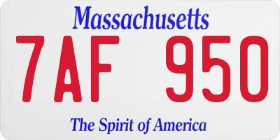 MA license plate 7AF950