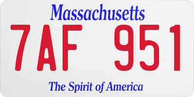MA license plate 7AF951