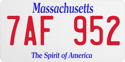 MA license plate 7AF952