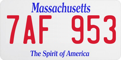 MA license plate 7AF953