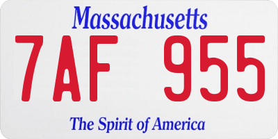 MA license plate 7AF955