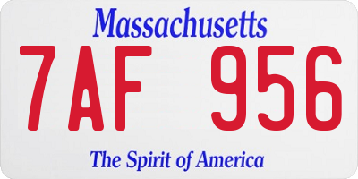 MA license plate 7AF956