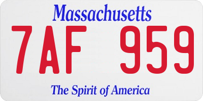 MA license plate 7AF959
