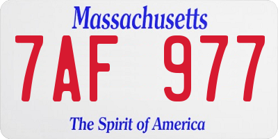 MA license plate 7AF977