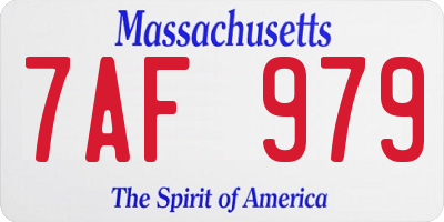 MA license plate 7AF979