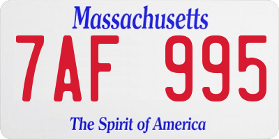 MA license plate 7AF995