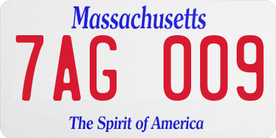 MA license plate 7AG009