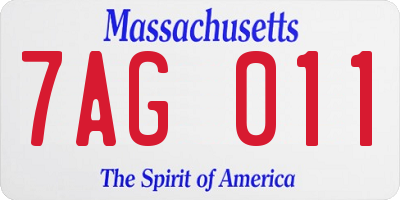 MA license plate 7AG011