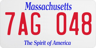 MA license plate 7AG048
