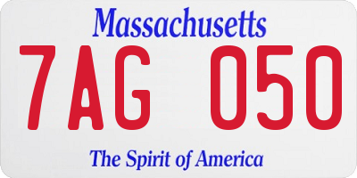 MA license plate 7AG050