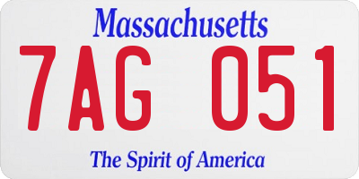 MA license plate 7AG051