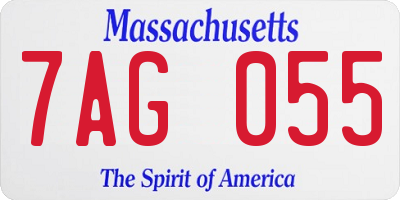 MA license plate 7AG055
