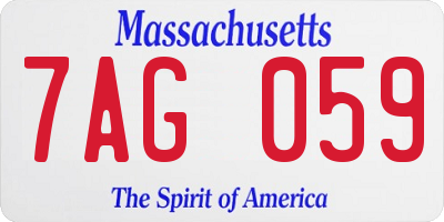 MA license plate 7AG059