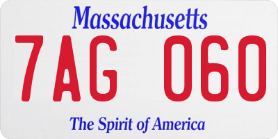 MA license plate 7AG060
