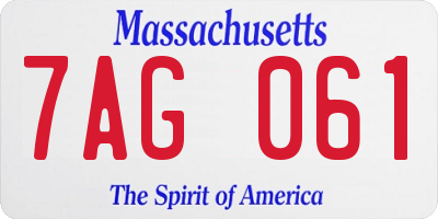 MA license plate 7AG061