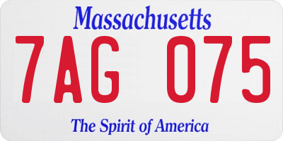MA license plate 7AG075