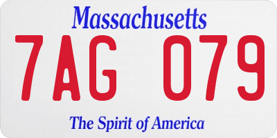 MA license plate 7AG079