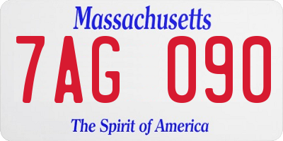 MA license plate 7AG090