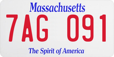 MA license plate 7AG091