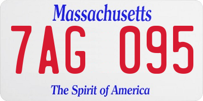 MA license plate 7AG095