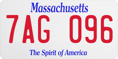 MA license plate 7AG096