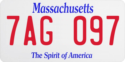 MA license plate 7AG097