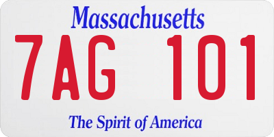 MA license plate 7AG101