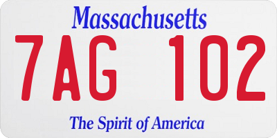 MA license plate 7AG102
