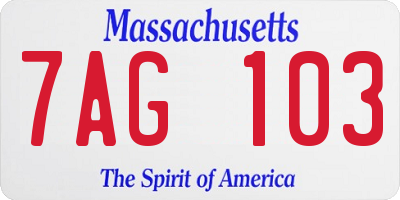 MA license plate 7AG103