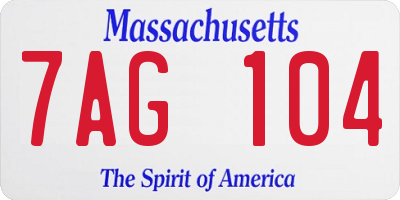 MA license plate 7AG104