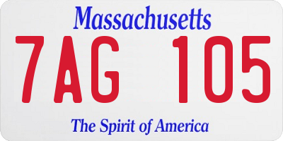 MA license plate 7AG105