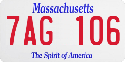 MA license plate 7AG106