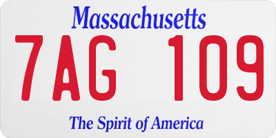MA license plate 7AG109