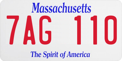 MA license plate 7AG110