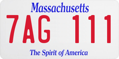 MA license plate 7AG111