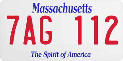 MA license plate 7AG112
