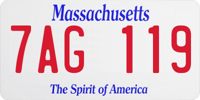 MA license plate 7AG119