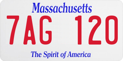 MA license plate 7AG120