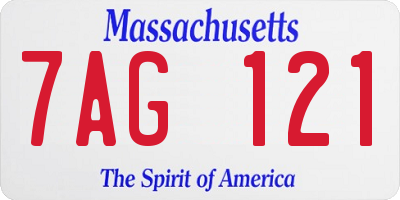 MA license plate 7AG121