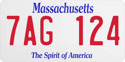MA license plate 7AG124