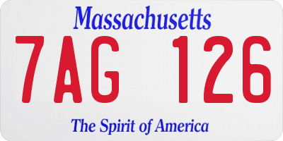 MA license plate 7AG126