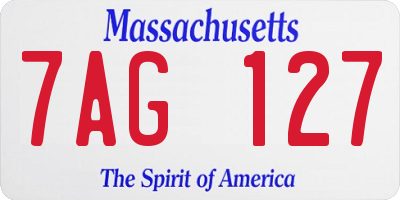 MA license plate 7AG127