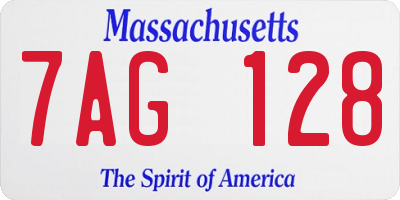 MA license plate 7AG128