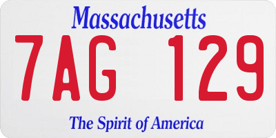 MA license plate 7AG129