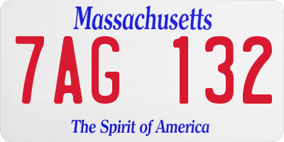 MA license plate 7AG132