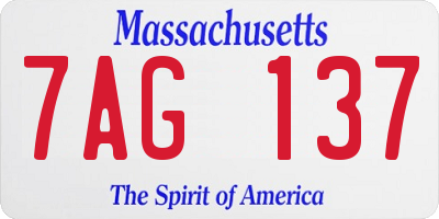 MA license plate 7AG137