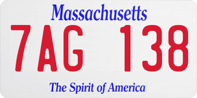 MA license plate 7AG138