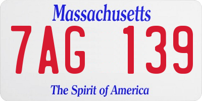 MA license plate 7AG139
