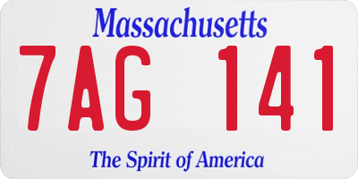 MA license plate 7AG141
